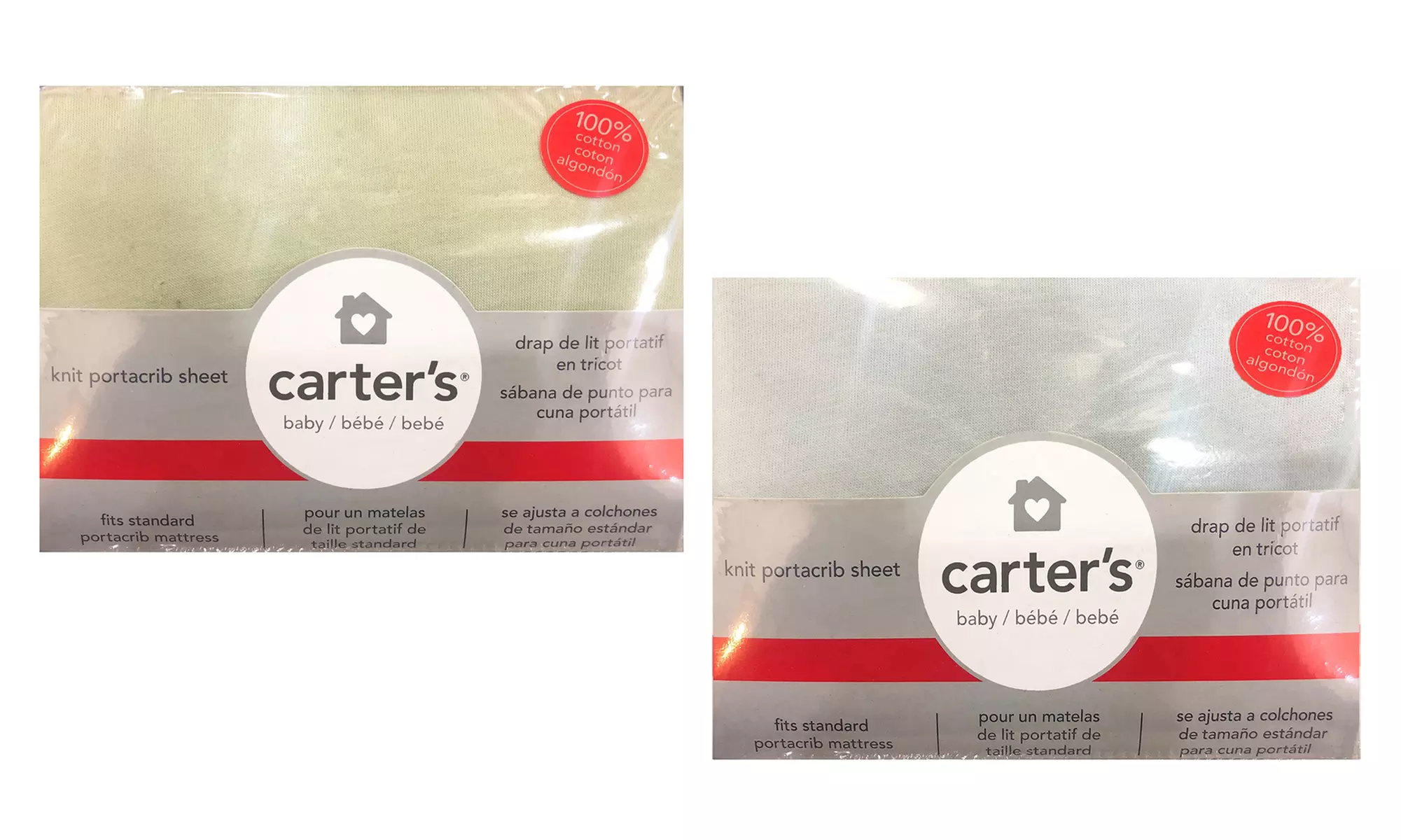 Carters Portable Crib Mattress Fitted Cotton Jersey Sheet - Primary Image