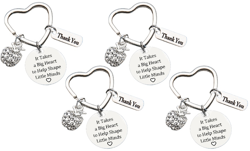 Image 6: One, Two or Four "It Takes a Big Heart to Shape Little Minds" Keychain