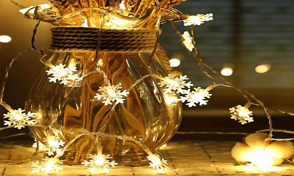 1x oder 2x Schneeflocken-Lichterkette