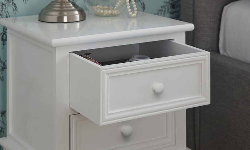 Image 9: One or Two White Bedside Tables
