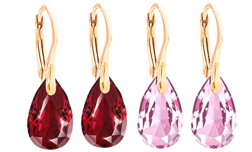 Image 19: Ah Jewellery Pear Earrings with Crystals From Swarovski®