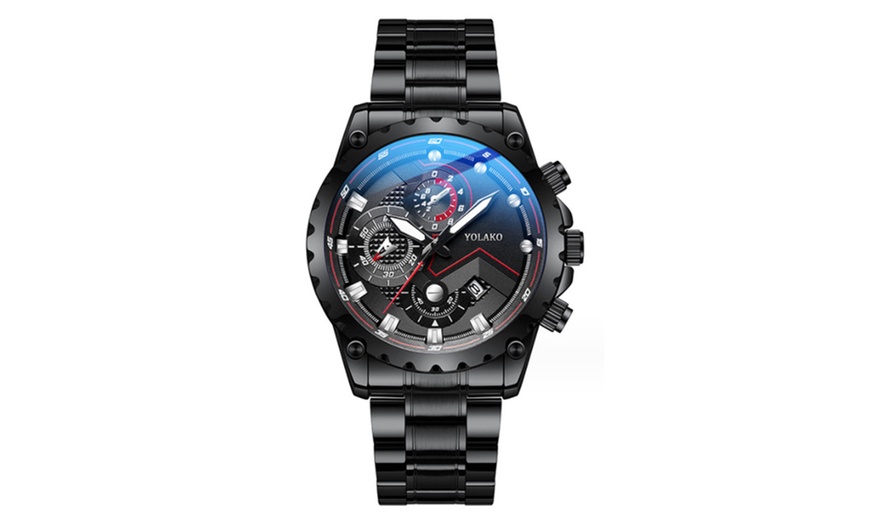 Image 3: Men's Water-Resistant Luminous Watch