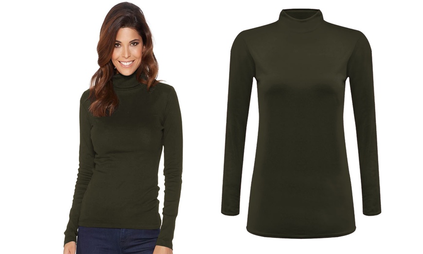 Image 7: Women's Polo Neck Jersey Tops