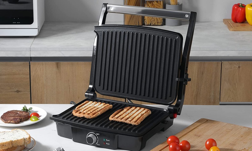 Image 1: HomCom Panini Toaster Machine