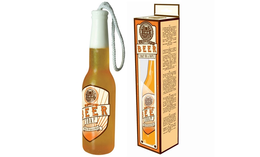 Image 1: Beer-Bottle-Shaped Soap on a Rope