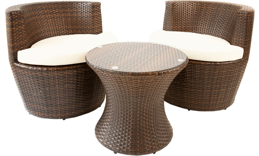 Image 2: Cozy Bay Furniture Rattan Effect Tea Set for Two