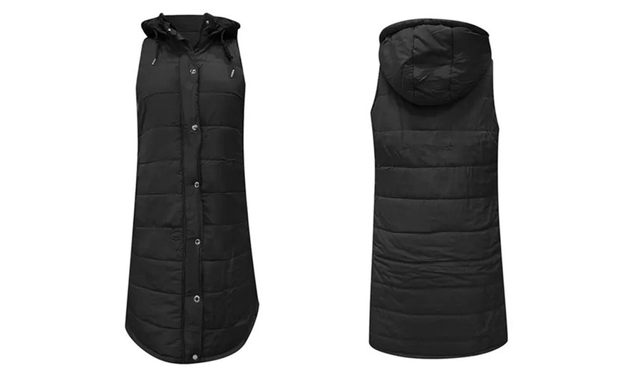 Image 7: Long-Line Hooded Gilet for Women