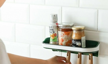 1 o 2 mensole adesive da parete con ganci