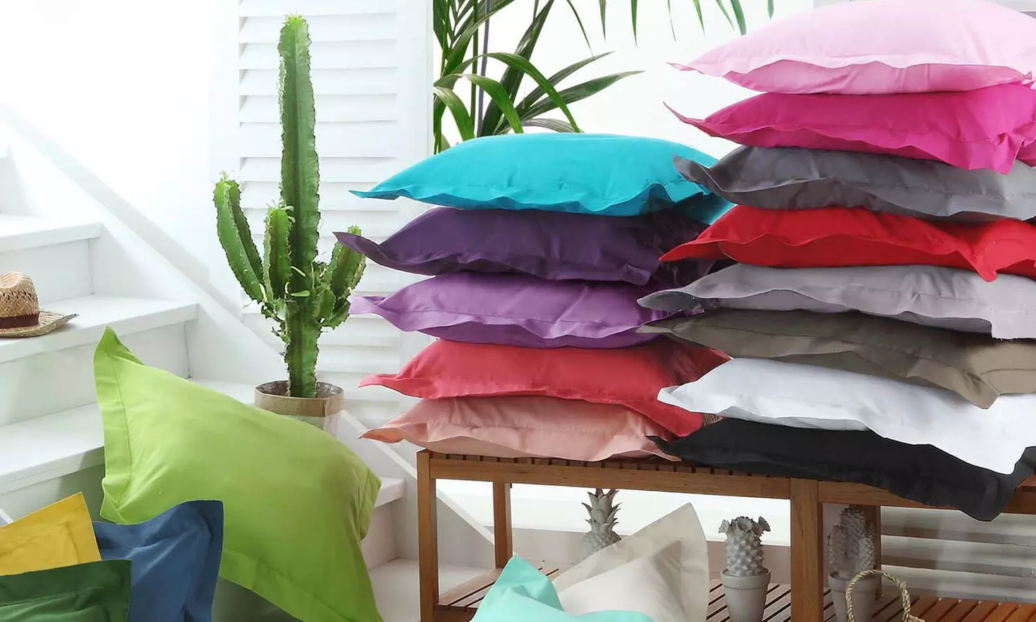 Lot de 2 ou 4 taies d'oreiller Douceur d'Intérieur , 100% coton - Primary Image