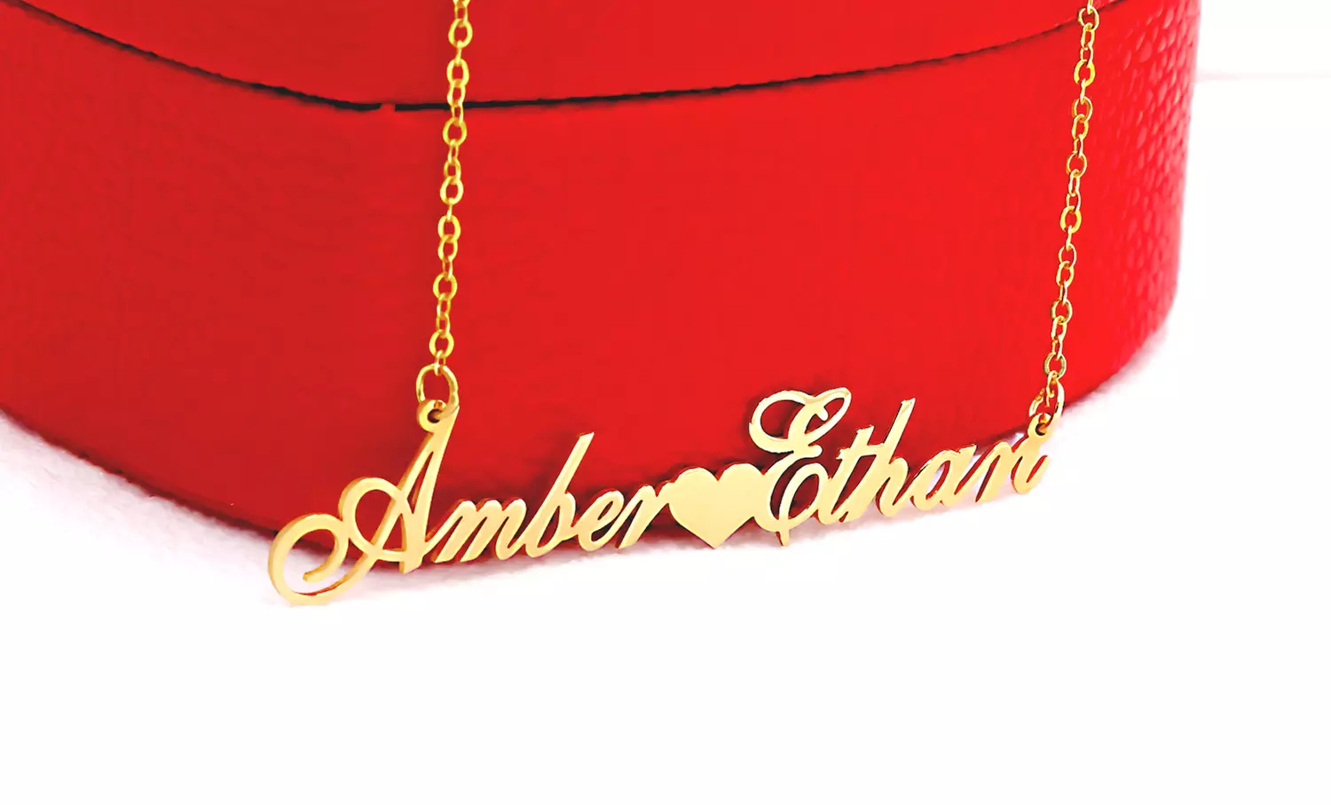 Personalized Silver- or Gold-Plated Double-Name Couples Heart Necklace from MonogramHub (Up to 92% Off) - Primary Image