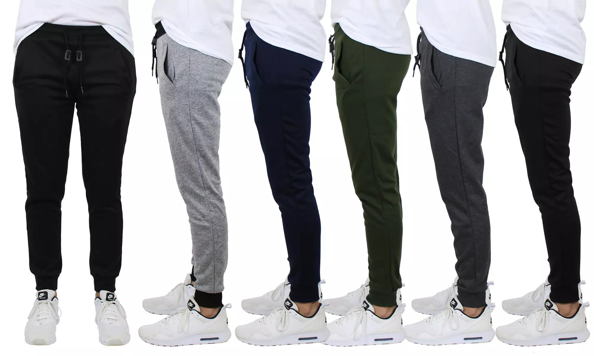 3-Pack: Men's French Terry Slim-Fit Joggers (S-2XL) - Primary Image