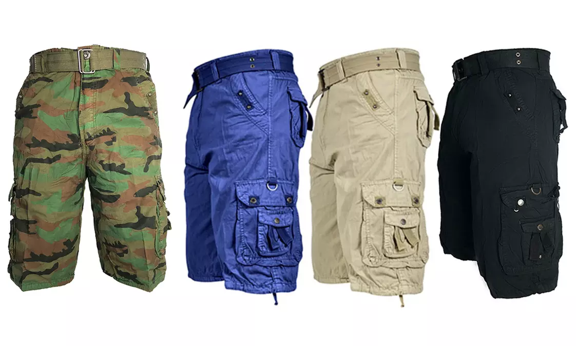 GS-115 Men's Belted Relaxed Fit Cargo Shorts (Sizes 32-52) - Primary Image