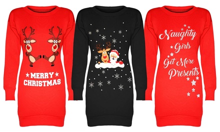 girls christmas jumper dress