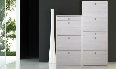 Scarpiera a 4 ante e 1 cassetto, disponibile in vari colori