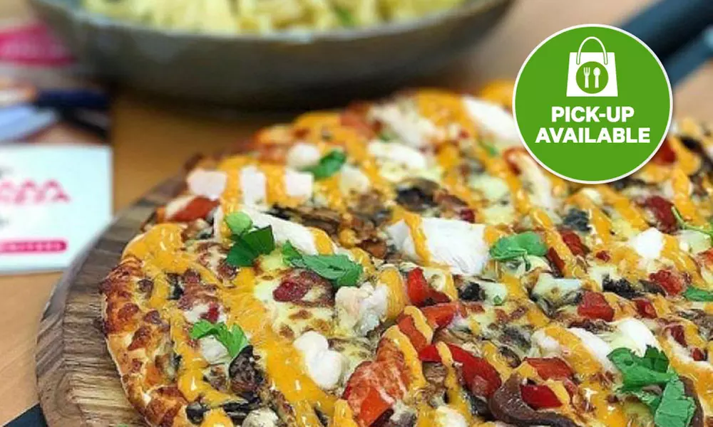 Large, Family or Jumbo Size Classic Pizza and Garlic Bread for Takeout from AAA Pizza (Upto30% Off) - Primary Image