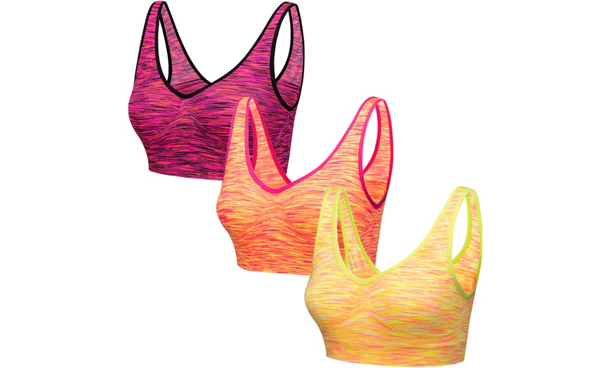 Image 5: Blu Apparel Three and Nine Pack Marl Comfort Seamless Bras