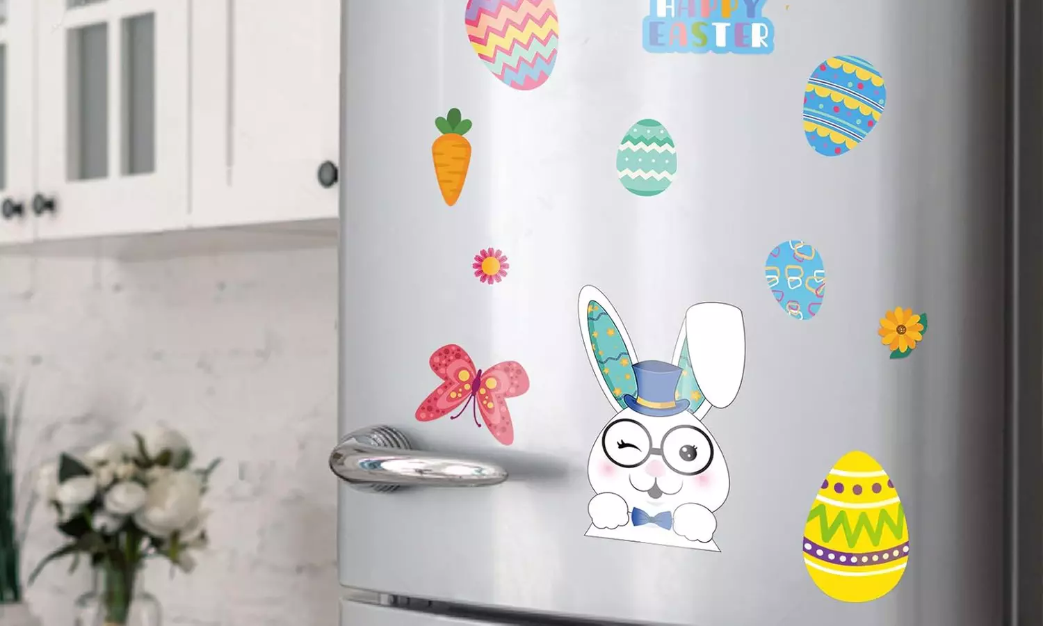 1 oder 2 Sets Fensteraufkleber mit Ostermotiven