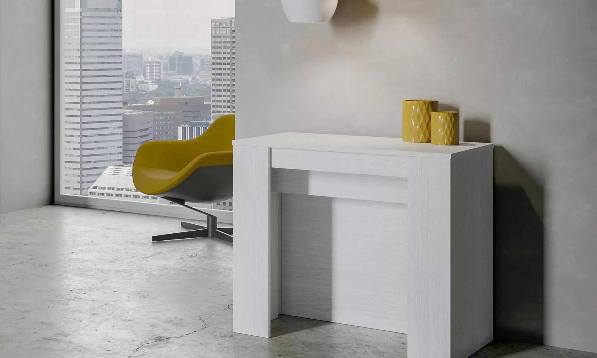 Tavolo-consolle allungabile Venus. Made in Italy, disponibile in 2 colori con spedizione gratuita - Primary Image