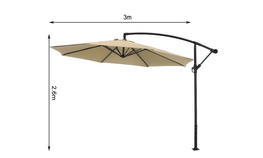 Image 6: Outdoor 3M Large Cantilever Parasol