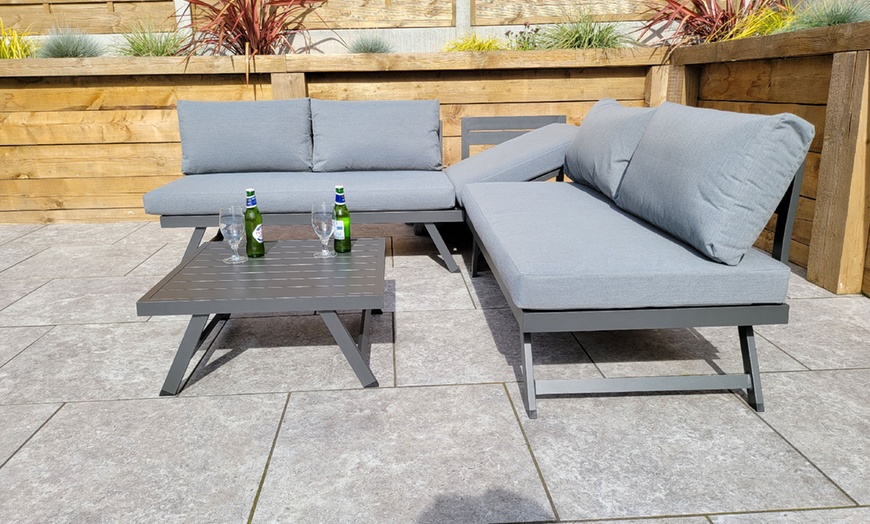 Image 3: Accra Corner Sofa Set with Adjustable Headrest and Coffee Table