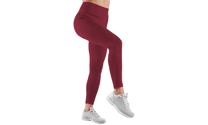 Image 11: Tummy Control High-Waisted Elasticated Fleece Legging
