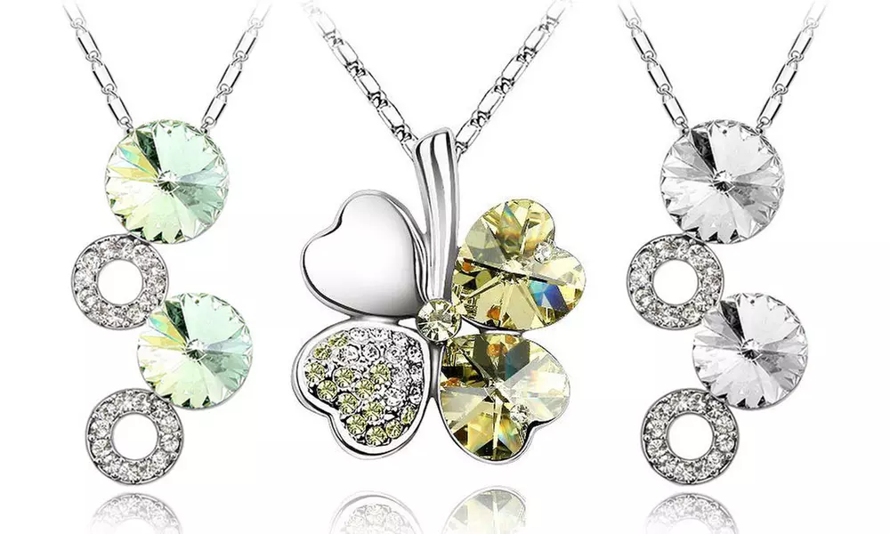 Colliers pendentif trèfle ou lune de la marque Van Amstel en plaqué or blanc - Primary Image