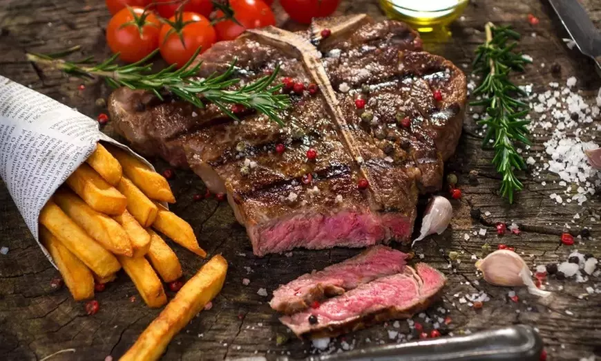 3-Gänge-Steak-Menü für 2 oder 4 Personen bei Shalimar Gardens Grill & Curry (bis zu 36% sparen*) - Primary Image