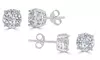 1/4 CTTW Round Diamond Cluster Stud Earrings in Sterling Silver by Fifth and Fine