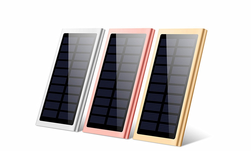 Image 10: Solar Panel Power Bank 10000mAh