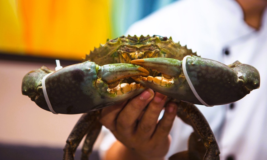 Image 2: Seafood with Rice, and Ice Tea