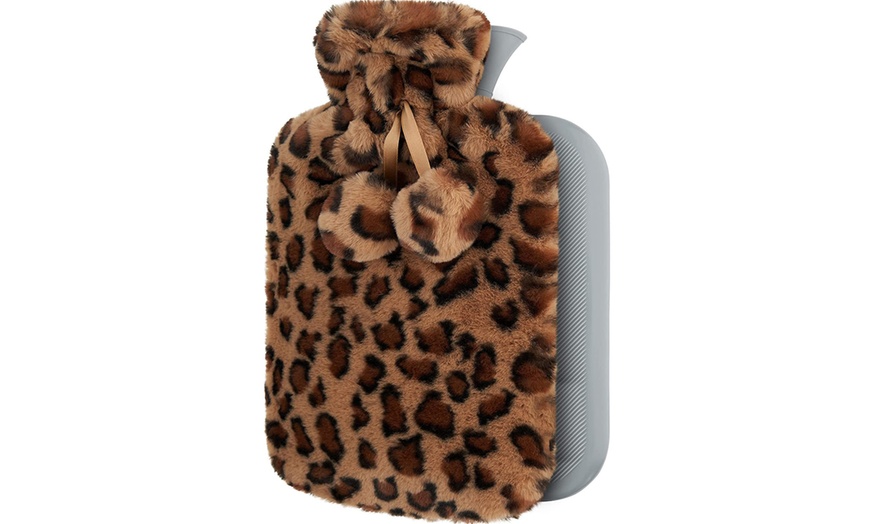 Image 2: Hot Water Bottle with Leopard Print Cover