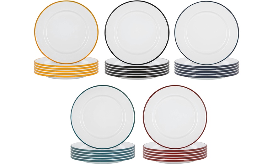 Image 1: Argon Tableware Enamel Dinner Plates