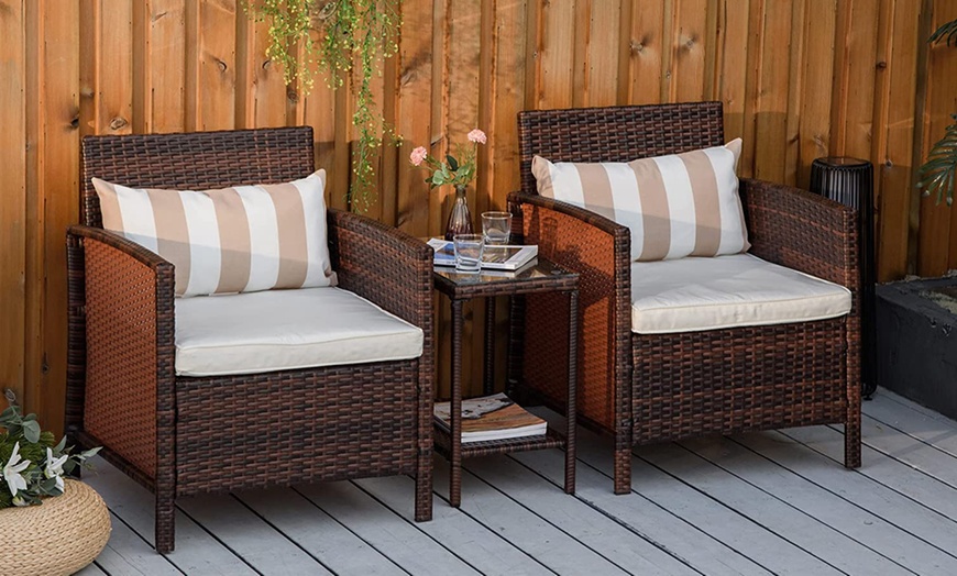 Image 16: Outsunny Rattan-Effect Bistro Furniture Set