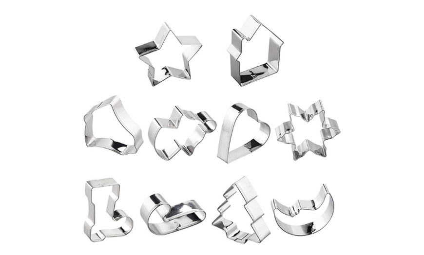 Image 2: 10Pcs Set Christmas Cookie Cutter Biscuit Mold