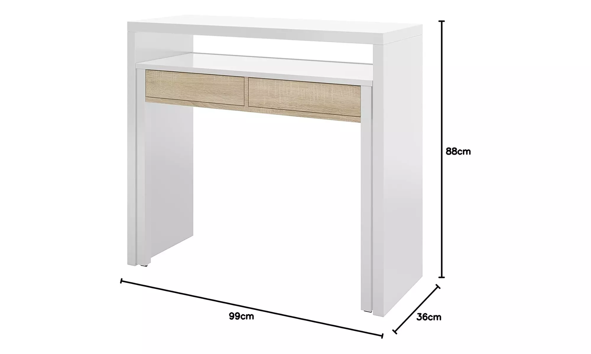 Ausziehbarer Konsolentisch