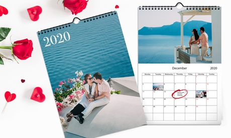 1, 2, 3 ou 5 calendrier(s) personnalisé(s) format portrait A3 avec Printerpix dès 4,99 € (jusqu'à 86% de réduction)