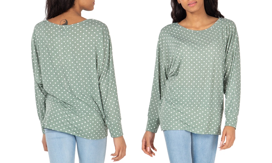 Image 4: Women's Polka Dot Long Sleeve Top