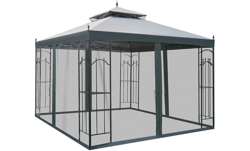 Image 8: Outsunny Steel Frame Outdoor Gazebo