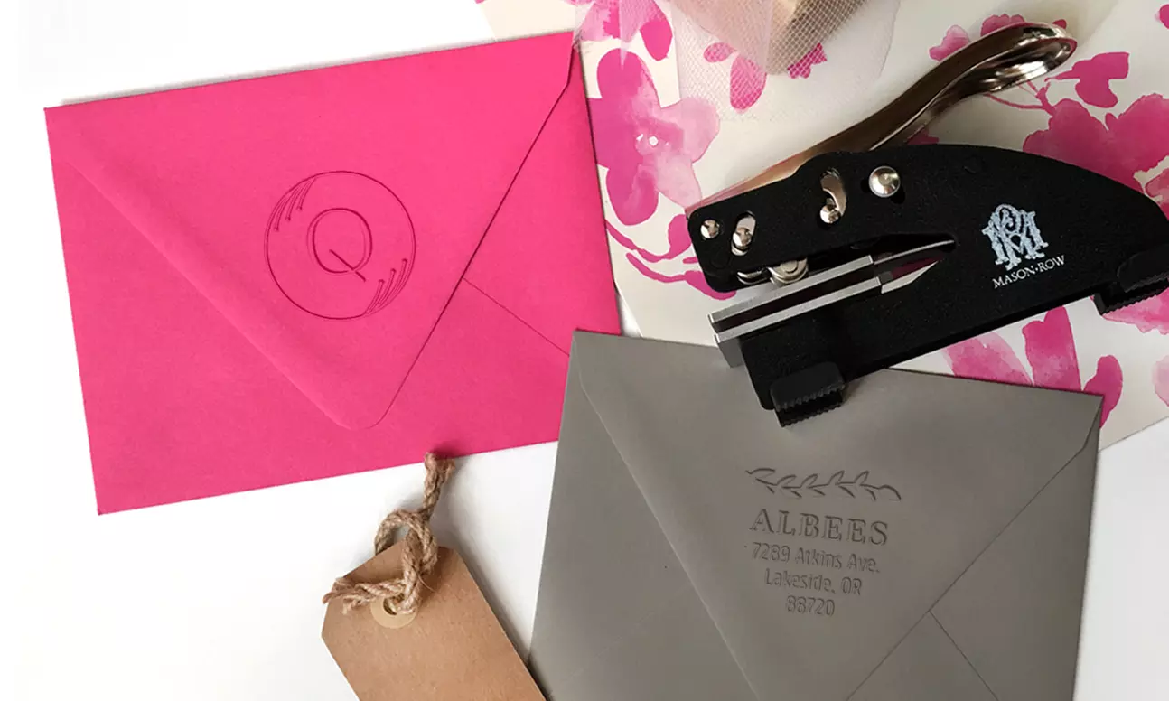 Embosser with One or Two Optional Custom Plates from Mason Row (Up to 57% Off) - Primary Image