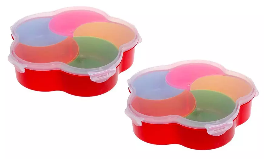 Image 6: Set apéritifs en fleur avec couvercle et compartiments amovibles