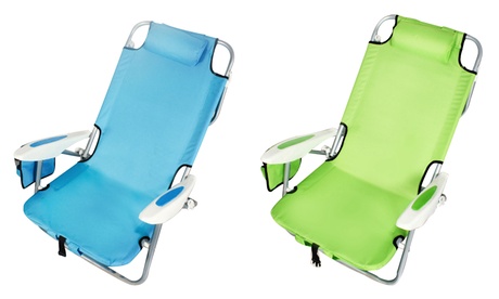 Sedia da spiaggia pieghevole in alluminio e borsa termica, disponibile in 2 colori