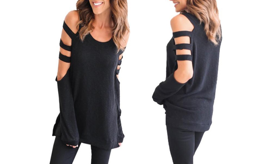 Image 2: Cut-Out Shoulder Jumper