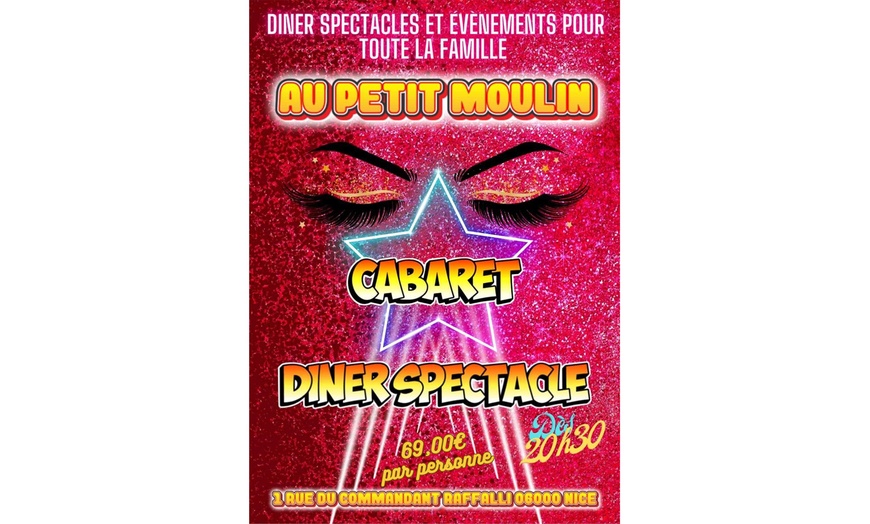 Image 1: Soirée spectacle cabaret avec menu en 3 services pour 2 ou 4 personnes