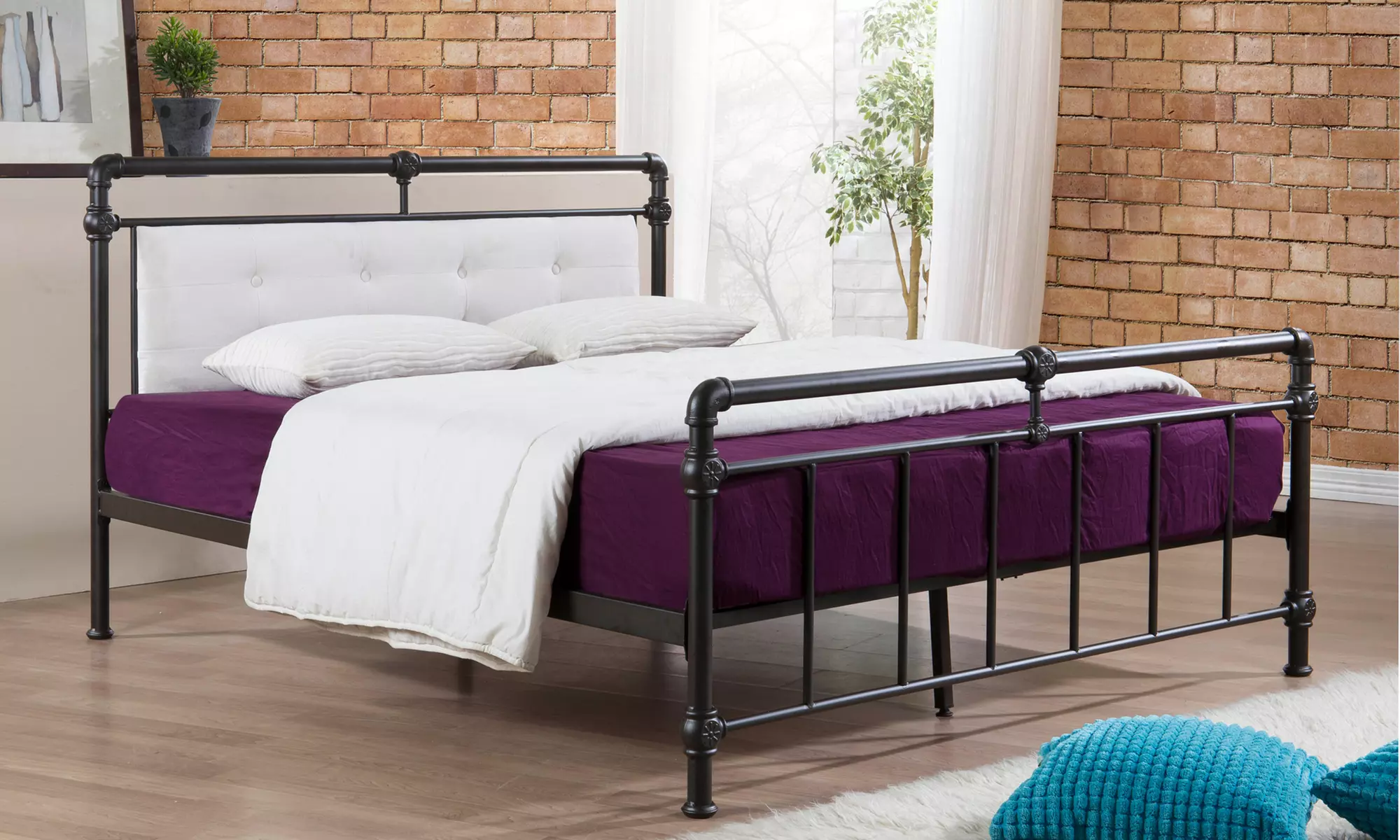 Westcott Stippled Metal Platform Bed Frame - Primary Image