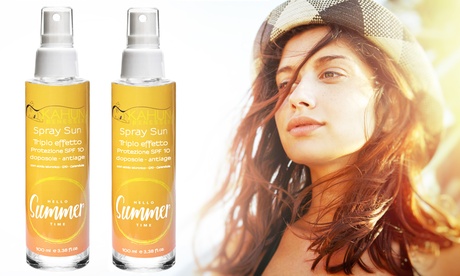 2 spray solare Kahuna Benessere antirughe alla bava di lumaca e acido ialuronico da 50 ml o 100 ml protezione media