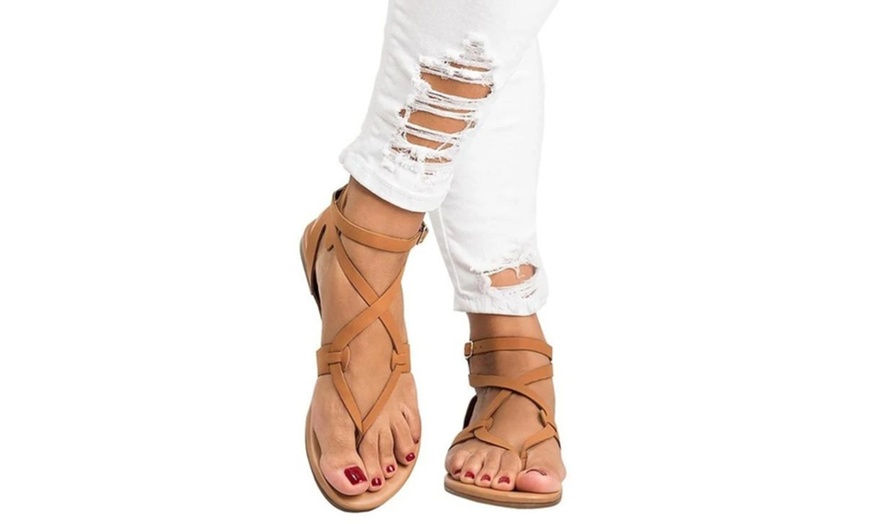 Image 5: Low Heel Slip-On Sandals
