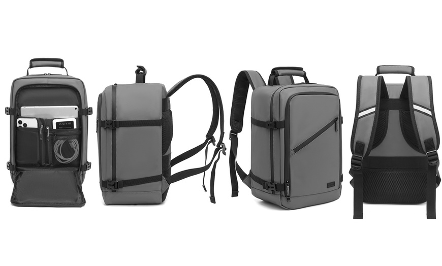 Image 25: KONO PVC Coated Water-Resistant Backpack Travel Business Laptop Bag