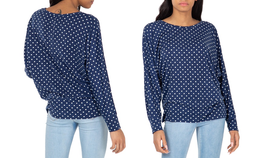 Image 6: Women's Polka Dot Long Sleeve Top