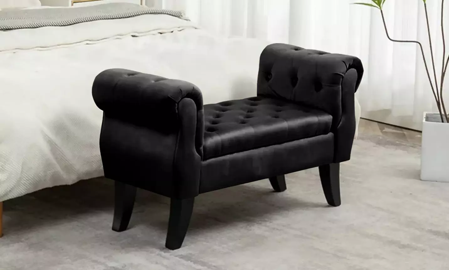 Cassapanca contenitore in velluto Lucrezia