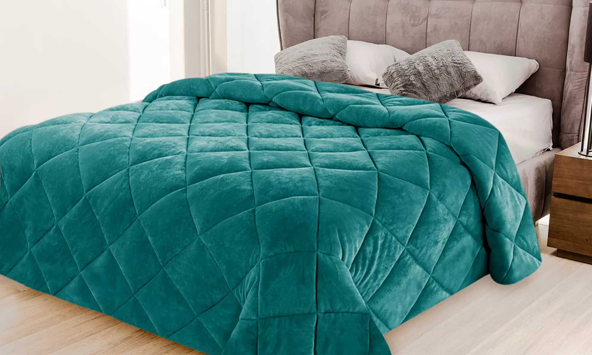 Trapunta matrimoniale in velluto Made in Italy